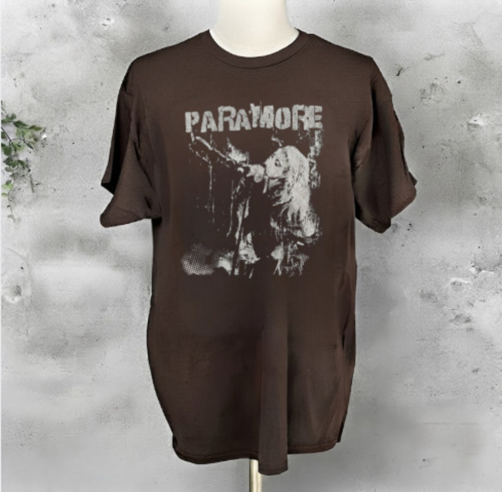 Paramore Concert Tour Rock Band Grunge Singer Vintage Dark Brown T-Shirt